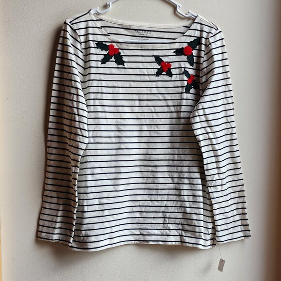 NWT Talbots Holly Striped Scoop Neck Jersey Size Petite Medium - Picture 6 of 16